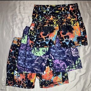 3 Pair Sports Wear Woman’s Biker Yoga Shorts Multi Colors Size 2XL